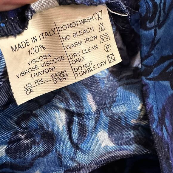 Benellon Womens Midi Pencil Skirt Made in Italy size 42 Floral Blue Rose - Picture 7 of 9